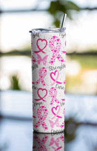 Breast Cancer 20 oz Skinny Tumbler