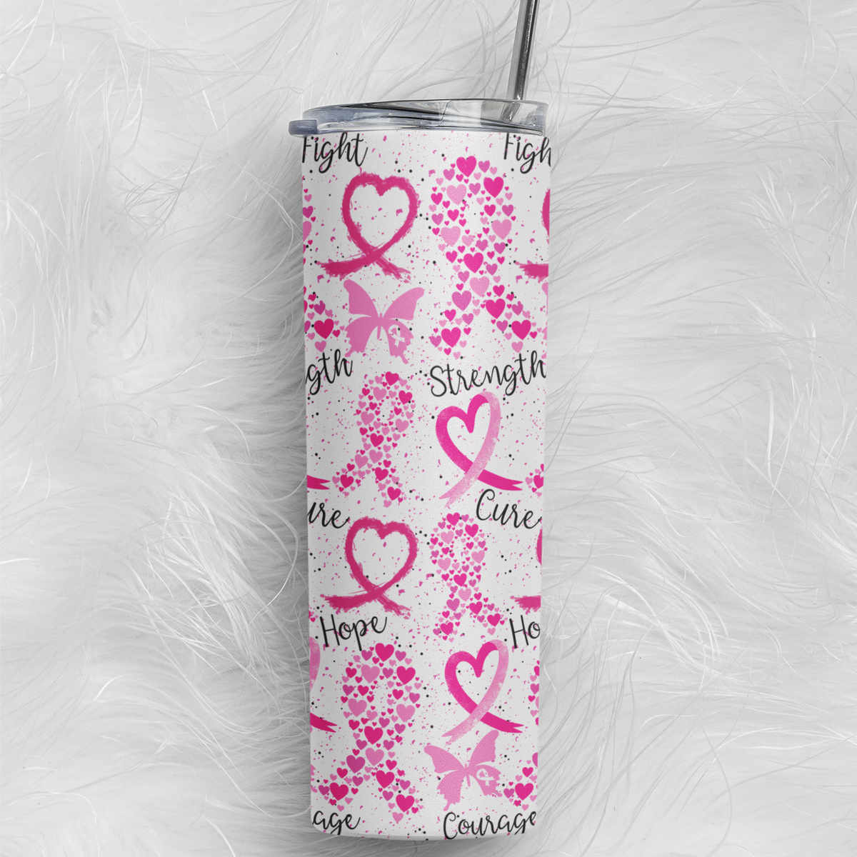 Breast Cancer 20 oz Skinny Tumbler