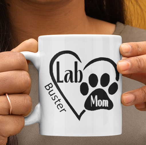 Labrador Mom Paw Print Mug