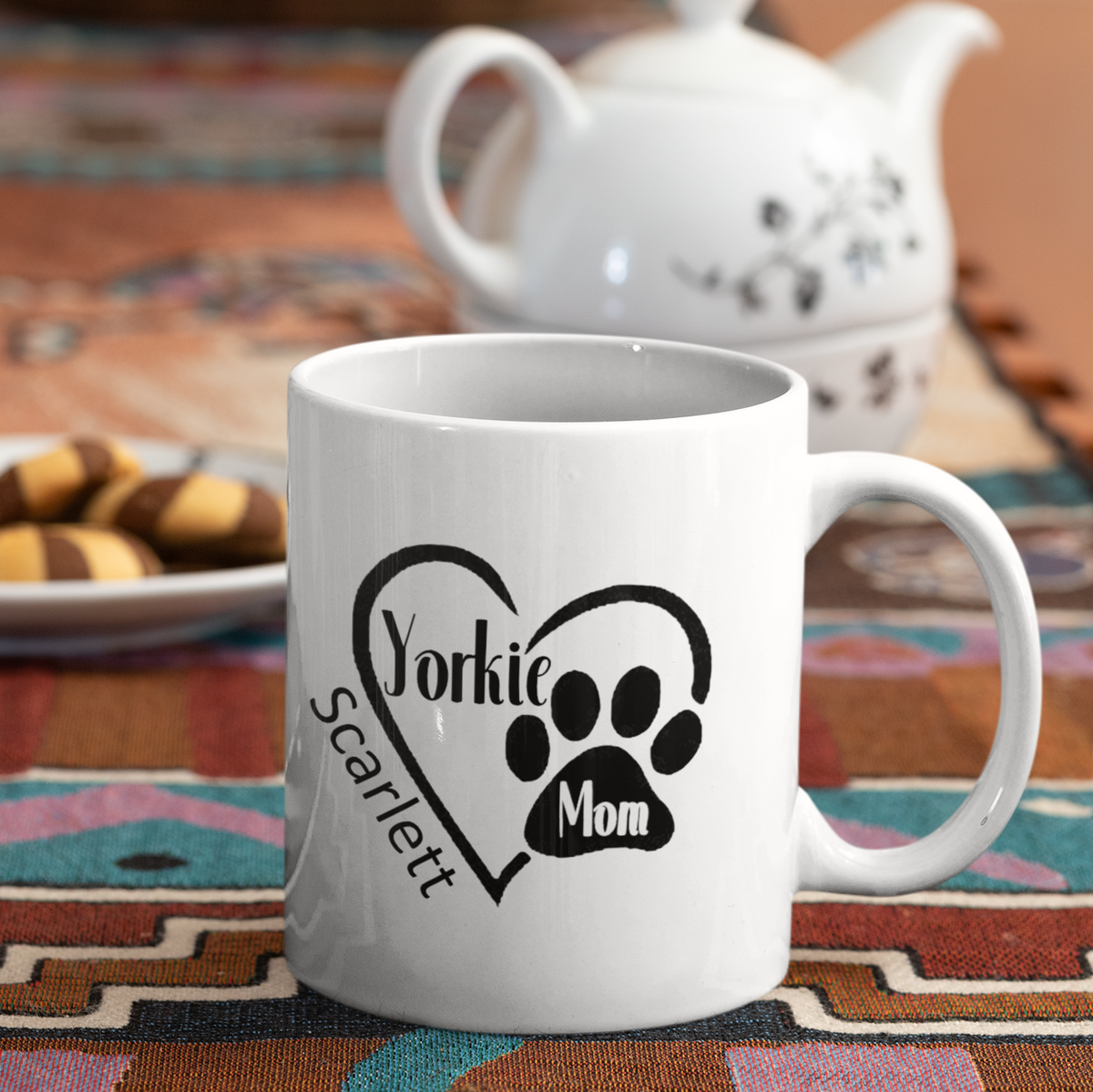 Yorkie Mom Paw Print Mug