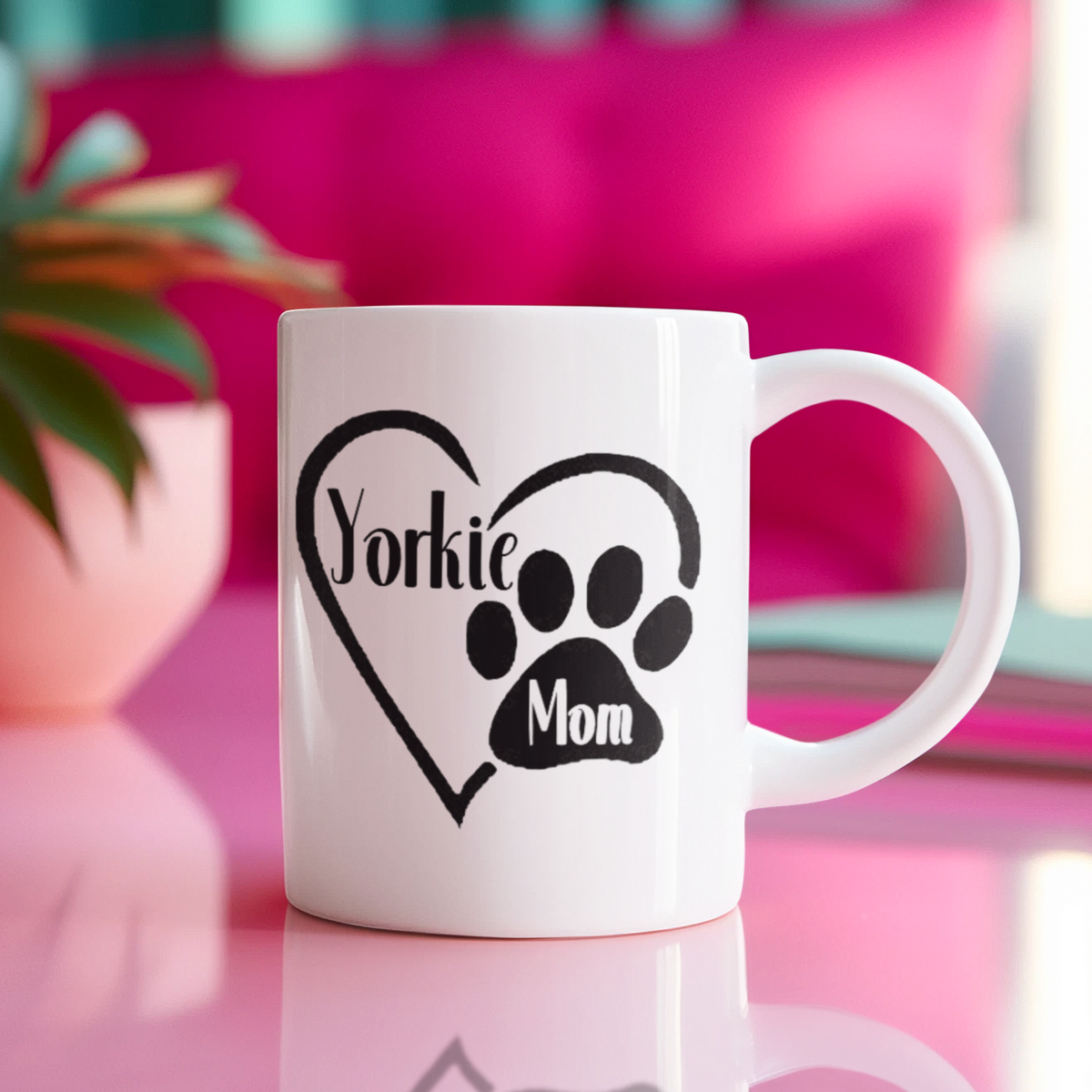 Yorkie Mom Paw Print Mug