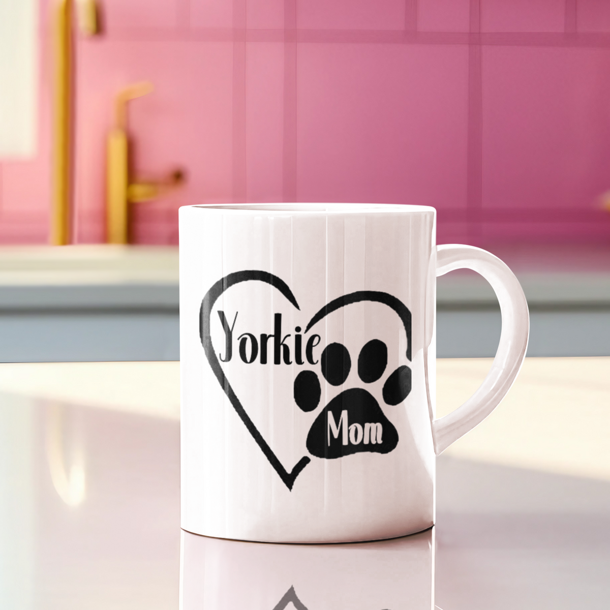 Yorkie Mom Paw Print Mug