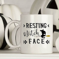 Resting Witch Face Personalized Halloween Mug