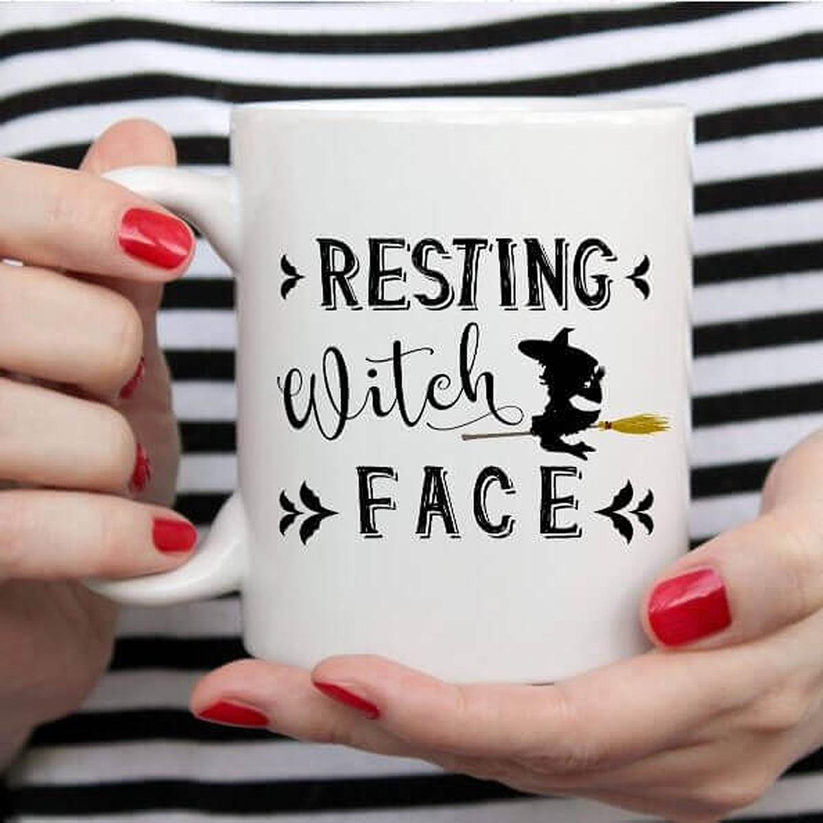 Resting Witch Face Personalized Halloween Mug