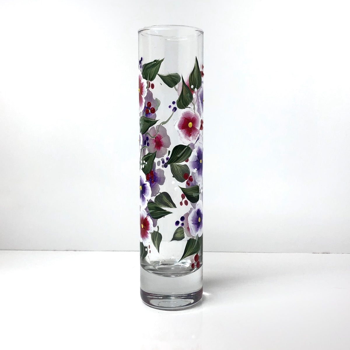 Hand Painted Floral Bud Vase