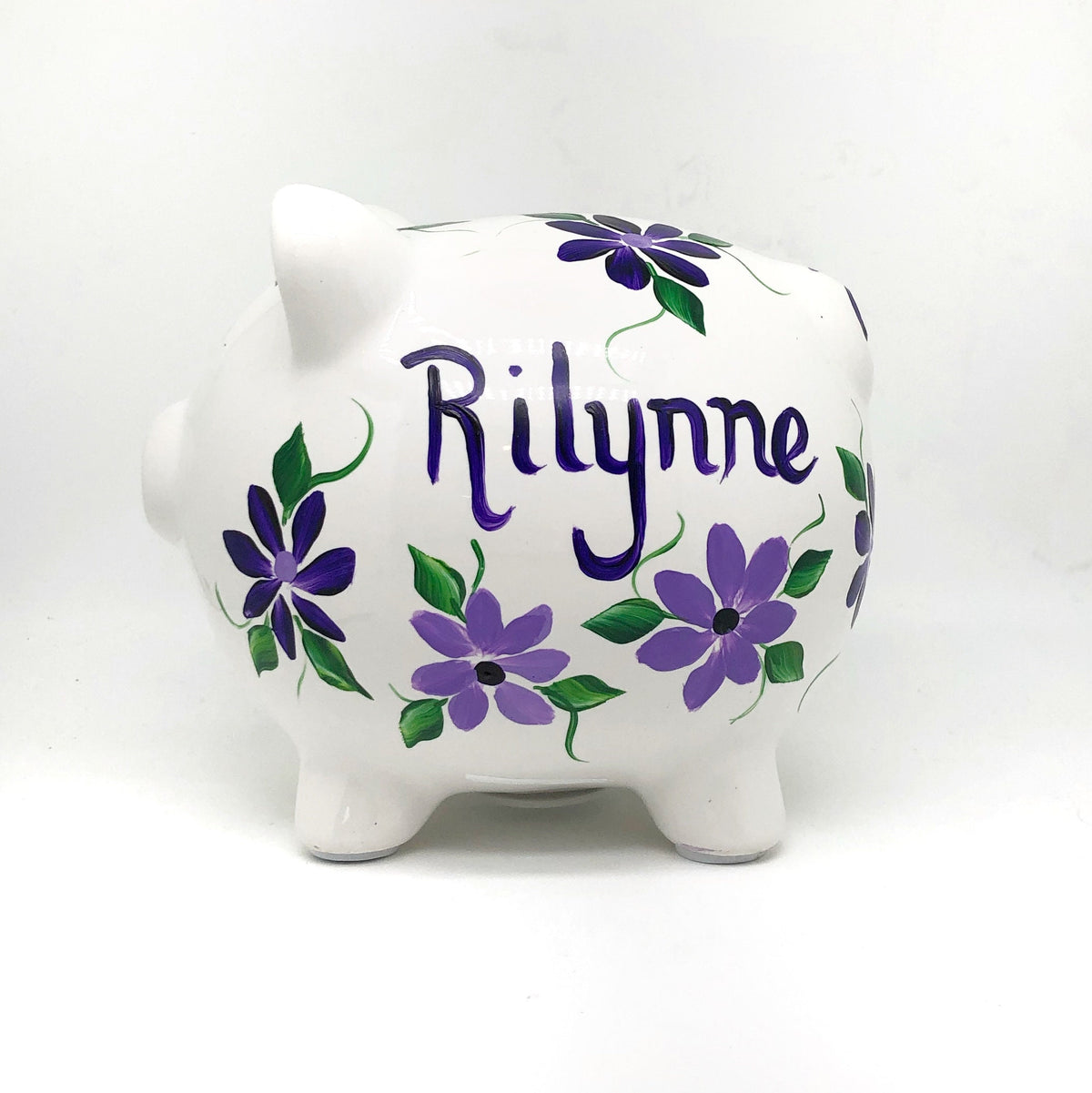 Hand Painted Personalized Piggy Bank for Girls