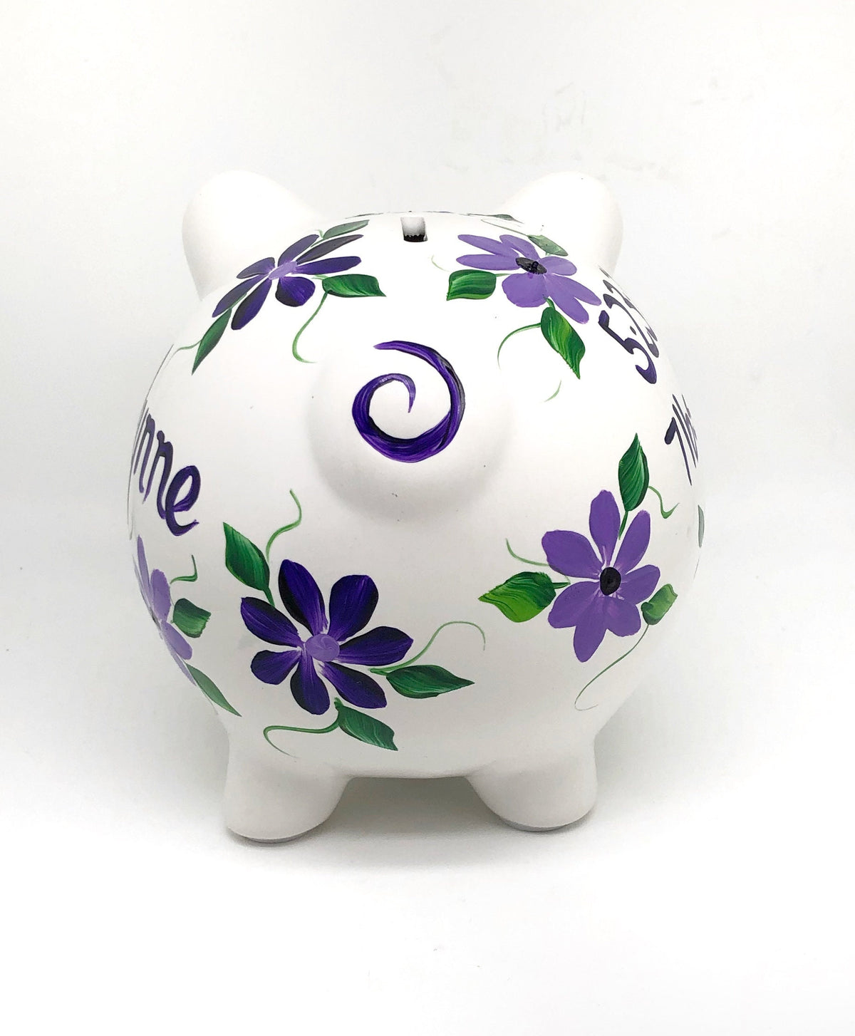 Hand Painted Personalized Piggy Bank for Girls