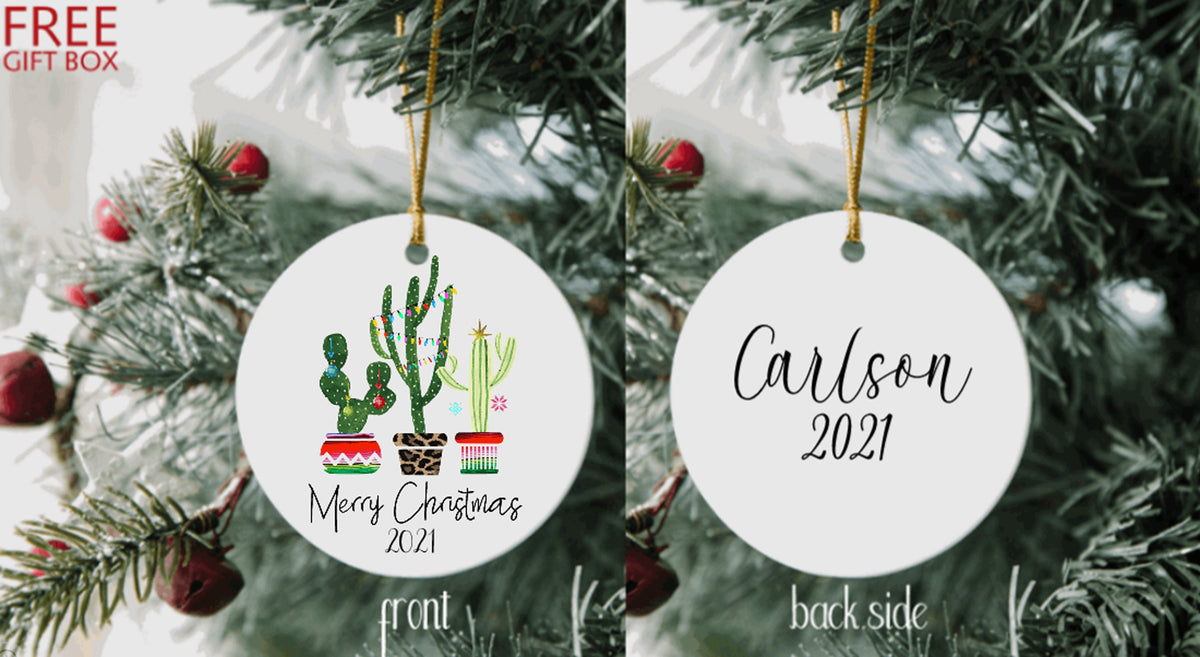 Southwestern Cactus Christmas Ornament